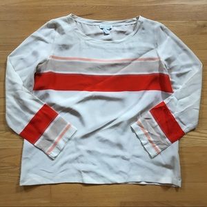 Club Monaco Red stripe 100% silk top